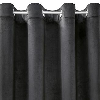 Zasłona gotowa na przelotkach ROSA 140x250 Design91 czarny