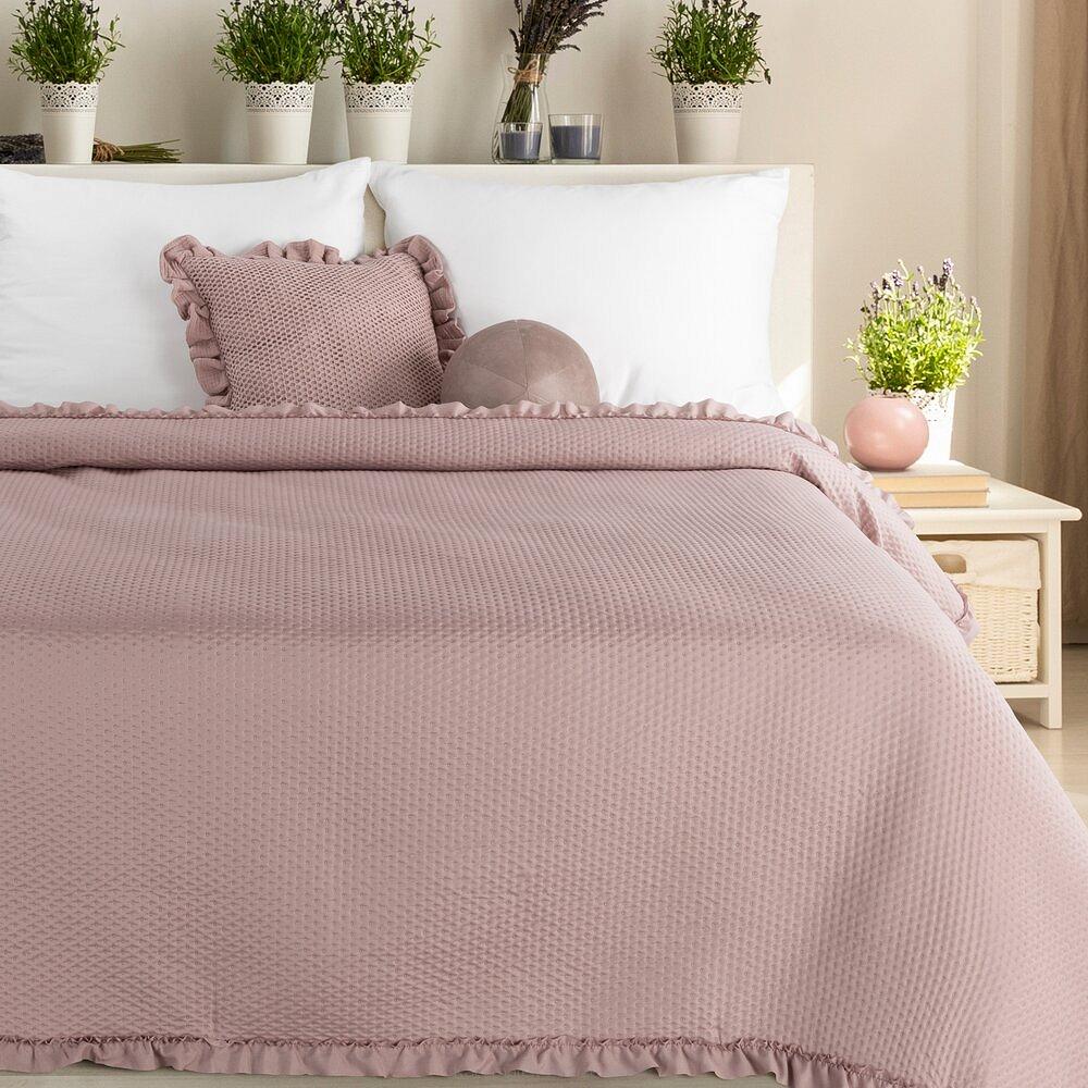 Narzuta dekoracyjna FALBANKA 240x220 pudrowy