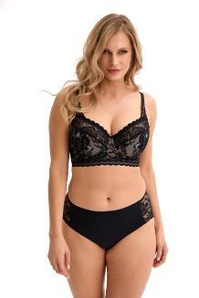 Biustonosz z koronką Semi-Soft Paola 032 półusztywniany czarny