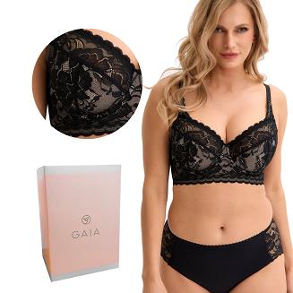 Biustonosz z koronką Semi-Soft Paola 032 półusztywniany czarny