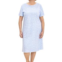 Koszula damska REGINA kod 169 niebieska kwiatowy ornament