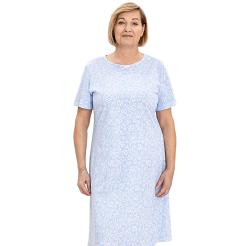 Koszula damska REGINA kod 169 niebieska kwiatowy ornament