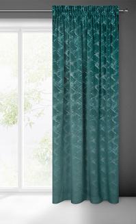 Zasłona gotowa na taśmie ADRIA 140x270 Eurofirany ciemnoturkusowy/szampański