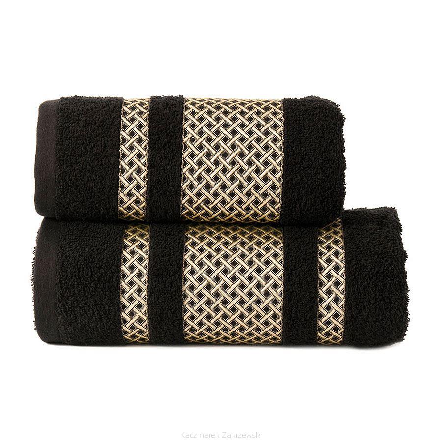 Ręcznik bawełniany LIONEL 70x140 czarny ze złotą bordiurą