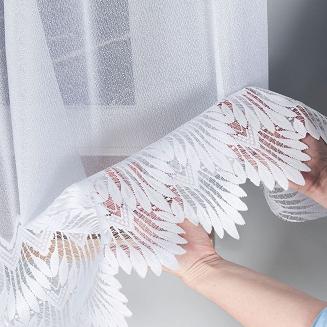 Firanka żakardowa gotowa na żabki FELICJA 300x160 biała