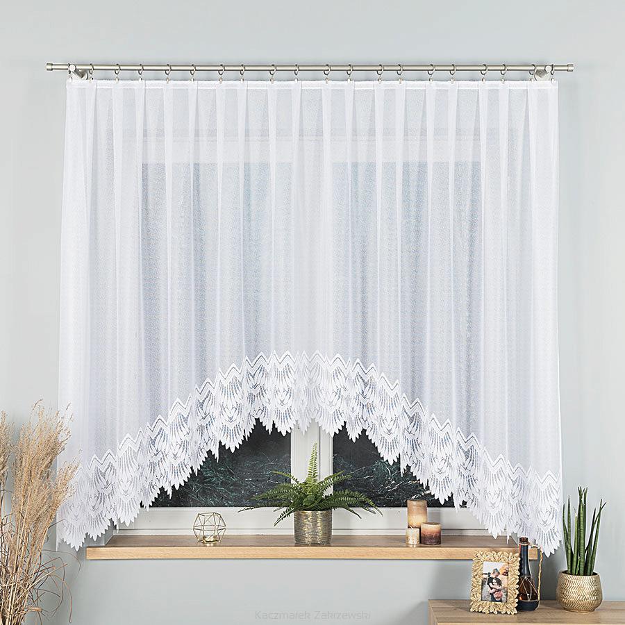 Firanka żakardowa gotowa na żabki FELICJA 300x160 biała