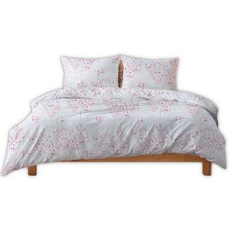 Pościel z kory 140x200 szara różowa kwiat wiśni sakura