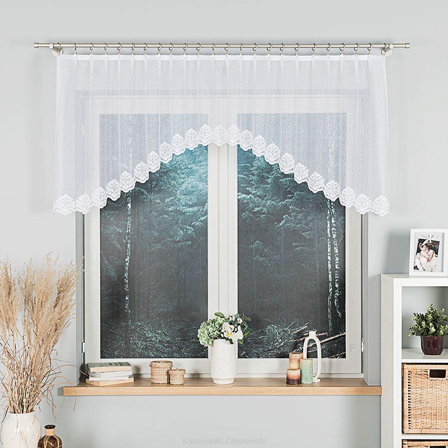 Firanka żakardowa gotowa na żabki ŻAKLINA 250x80 biała