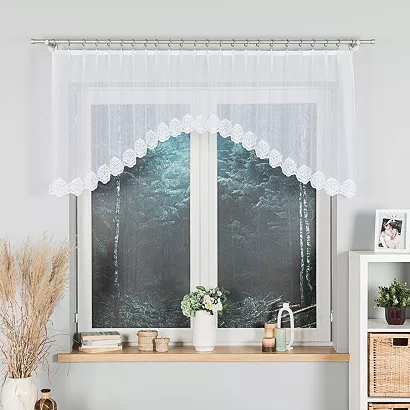 Firanka żakardowa gotowa na żabki ŻAKLINA 250x80 biała