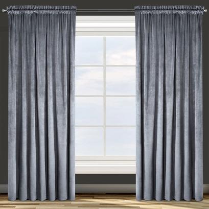 Zasłona gotowa na taśmie ROSA 140x270 Eurofirany grafitowa