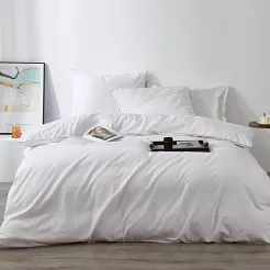 Pościel satyna bawełniana Queen Premium 140x200 biała ze złotą lamówką