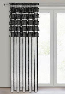 Firana gotowa na taśmie AURA 140x270 Eurofirany czarny