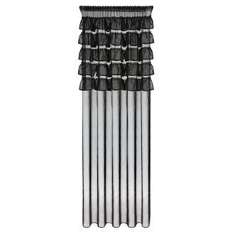 Firana gotowa na taśmie AURA 140x270 Eurofirany czarny