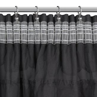 Firana gotowa na taśmie AURA 140x270 Eurofirany czarny