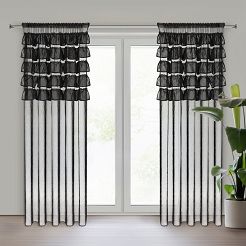 Firana gotowa na taśmie AURA 140x270 Eurofirany czarny