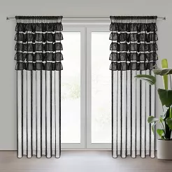 Firana gotowa na taśmie AURA 140x270 Eurofirany czarny