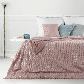 Koc narzuta HAVANA 200x220 Design91 pudrowy/srebrny