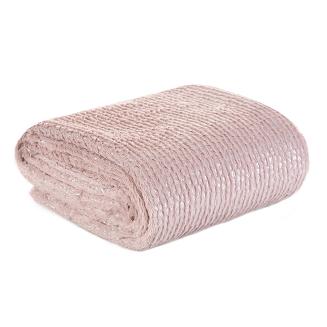 Koc narzuta HAVANA 200x220 Design91 pudrowy/srebrny