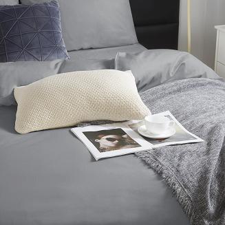 Pościel satyna bawełniana 220x200 SIN jednobarwna grafitowa