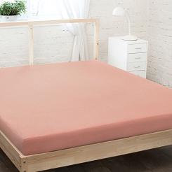Prześcieradło jersey z gumką 180x200 jasny łososiowy
