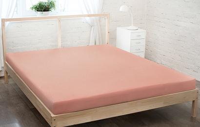 Prześcieradło jersey z gumką 180x200 jasny łososiowy