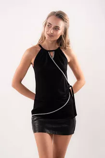 Bluzka damska na ramiączkach top Iva czarna