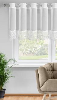 Firana gotowa na przelotkach ARTEMIDA 400x80 Eurofirany biały