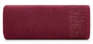 Ręcznik bawełniany z bordiurą przetykaną błyszczącą nicią MARGO 70x140 Eurofirany bordowy