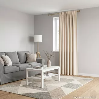 Zasłona gotowa na taśmie MILAS 140x260 jasny ciepły beżowy