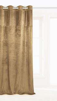 Musztardowa Zasłona Welurowa 140x250 Nord