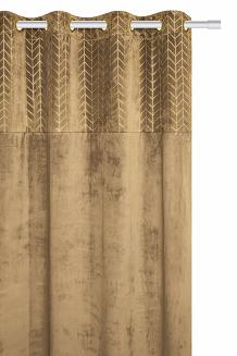 Musztardowa Zasłona Welurowa 140x250 Nord