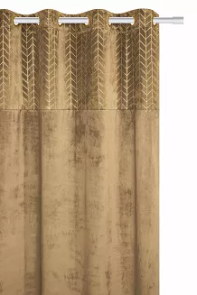 Musztardowa Zasłona Welurowa 140x250 Nord