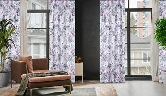 Zasłona gotowa na taśmie HONEY 140x270 Eurofirany beżowy/fioletowy