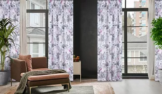 Zasłona gotowa na taśmie HONEY 140x270 Eurofirany beżowy/fioletowy