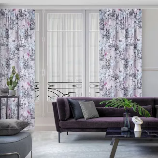 Zasłona gotowa na taśmie HONEY 140x270 Eurofirany beżowy/fioletowy