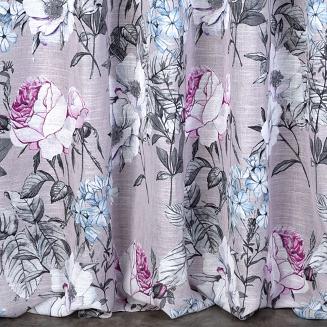 Zasłona gotowa na taśmie HONEY 140x270 Eurofirany beżowy/fioletowy