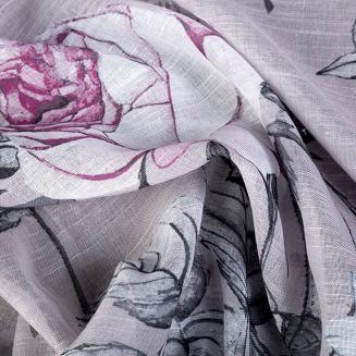 Zasłona gotowa na taśmie HONEY 140x270 Eurofirany beżowy/fioletowy