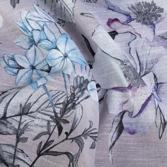 Zasłona gotowa na taśmie HONEY 140x270 Eurofirany beżowy/fioletowy