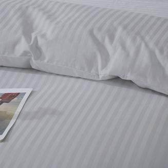 Komplet pościeli adamaszek satyna bawełniana 220x200 jasnoszara