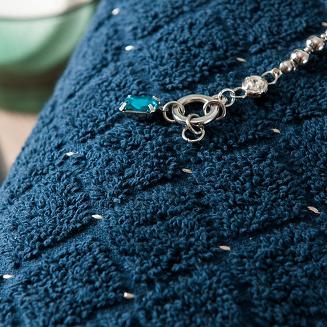 Ręcznik bawełniany OLIWIER 50x90 geometryczny wzór granatowy