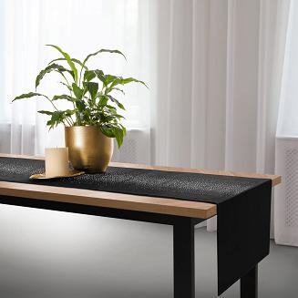 Bieżnik dekoracyjny SHINY 60x120 welurowy czarny z kryształkami