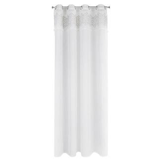 Firana gotowa na przelotkach DAPHNE 140x250 Eurofirany biała/srebrna