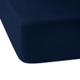 Prześcieradło satyna bawełniana z gumką 160x200 Darymex ciemnogranatowe