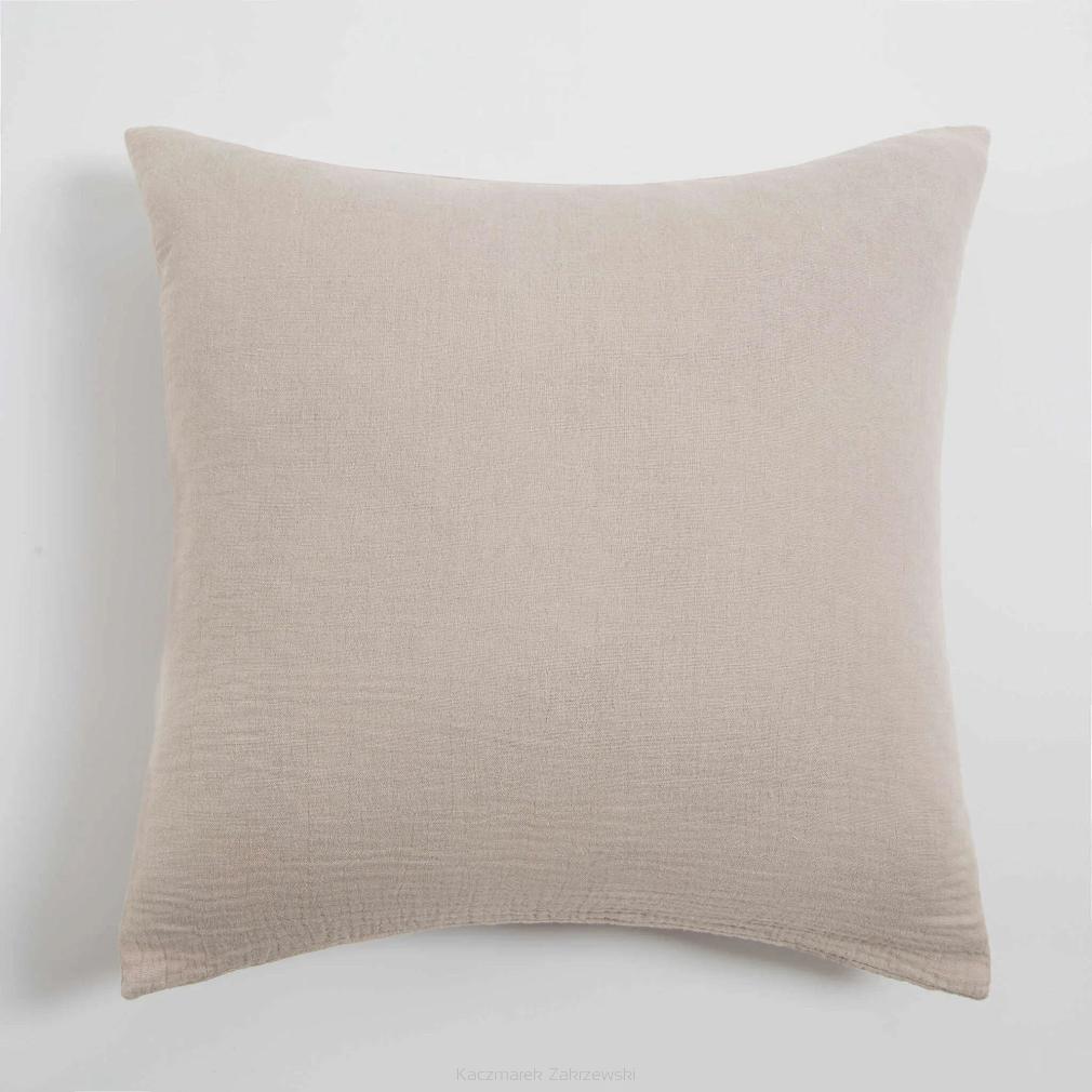Poszewka bawełniana muślinowa 40x40 ciemnobeżowa