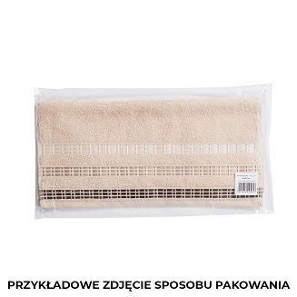 Ręcznik bawełniany LUXURY 70x140 biały z bordiurą w geometryczne pasy