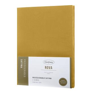 Prześcieradło satynowe z gumką NOVA3 100x200 Eurofirany musztardowy