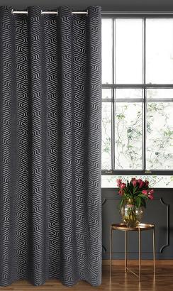 Zasłona gotowa na przelotkach INGA 140x250 Pierre Cardin Eurofirany czarna