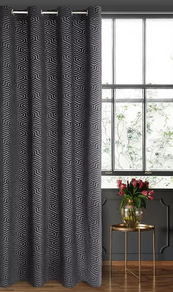 Zasłona gotowa na przelotkach INGA 140x250 Pierre Cardin Eurofirany czarna
