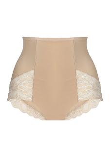 Figi damskie z wysokim stanem korygujące Valentina beżowe