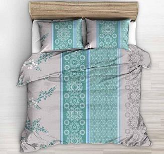 Poszewka z kory 40x40 wzór turkusowe szare pionowe pasy